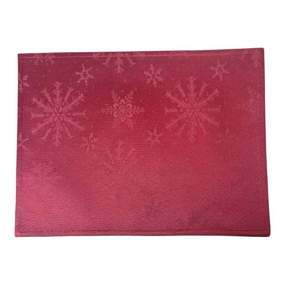 Lauren Ralph Lauren Set of 4 Red Snowflake Placemats Holiday Christmas